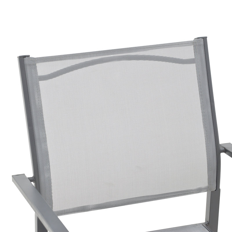 Armchair Confidence pakoworld anthracite metal and gray textilene 54x54x86cm