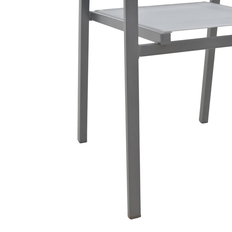 Armchair Confidence pakoworld anthracite metal and gray textilene 54x54x86cm