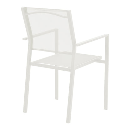 Armchair Confidence pakoworld white metal and white textilene 54x54x86cm