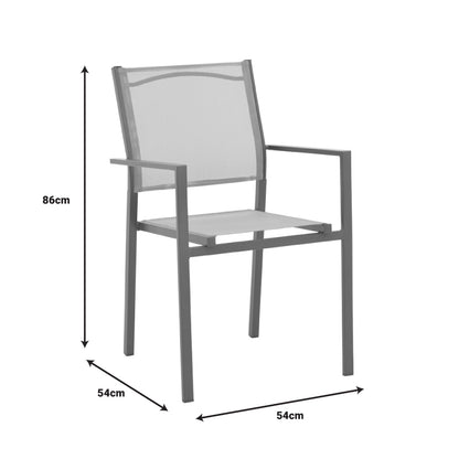 Armchair Confidence pakoworld white metal and white textilene 54x54x86cm