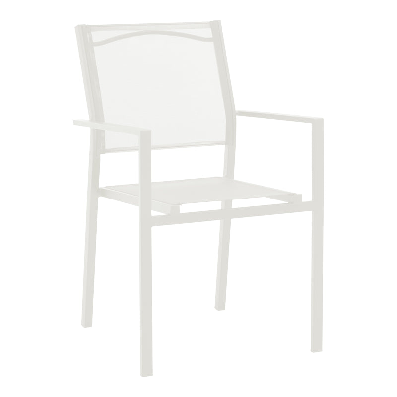 Armchair Confidence pakoworld white metal and white textilene 54x54x86cm