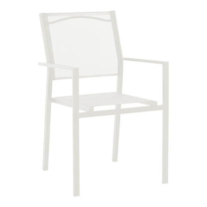 Armchair Confidence pakoworld white metal and white textilene 54x54x86cm