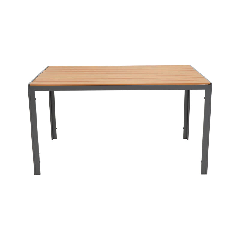 Nares table pakoworld aluminum anthracite-plywood natural 140x80x72.5cm