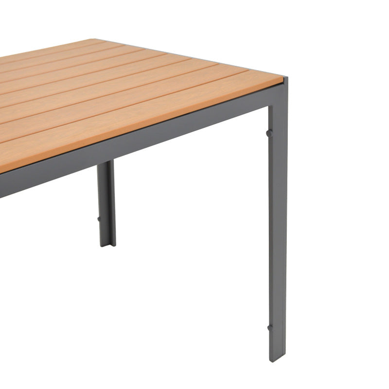 Nares table pakoworld aluminum anthracite-plywood natural 140x80x72.5cm