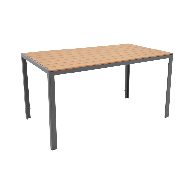 Nares table pakoworld aluminum anthracite-plywood natural 140x80x72.5cm