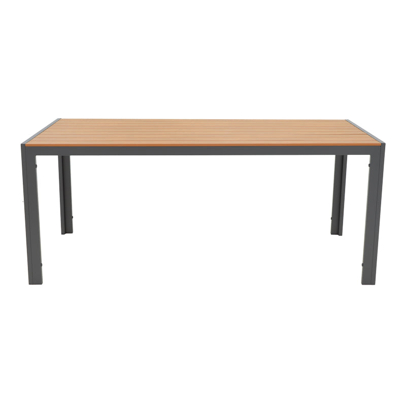 Nares table pakoworld aluminum anthracite-plywood natural 180x90x72.5cm