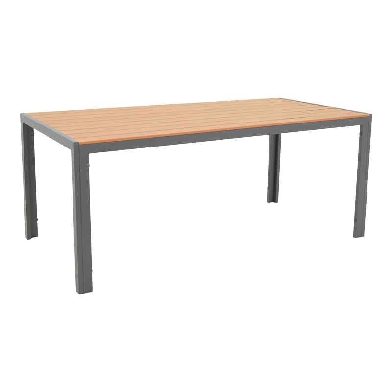 Nares table pakoworld aluminum anthracite-plywood natural 180x90x72.5cm