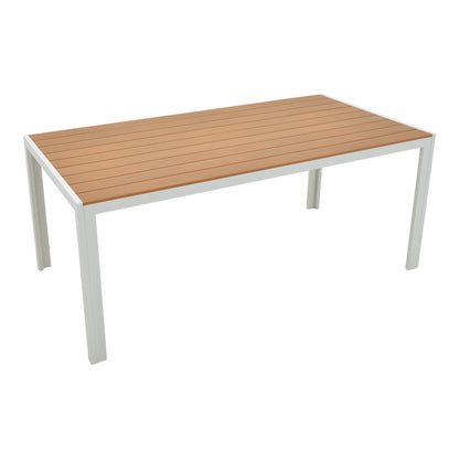 Nares table pakoworld aluminum white-plywood natural 180x90x72.5cm