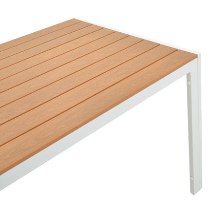 Nares table pakoworld aluminum white-plywood natural 180x90x72.5cm