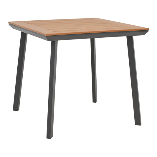 Synergy table pakoworld aluminum anthracite-plywood natural 80x80x74cm