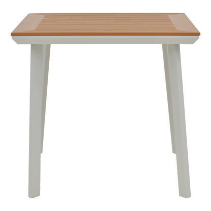 Synergy table pakoworld aluminum white-plywood natural 80x80x74cm