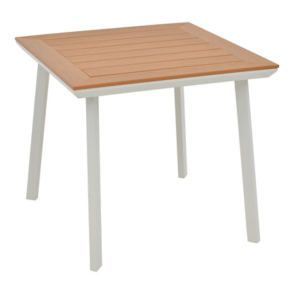 Synergy table pakoworld aluminum white-plywood natural 80x80x74cm