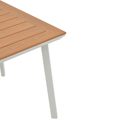 Synergy table pakoworld aluminum white-plywood natural 80x80x74cm