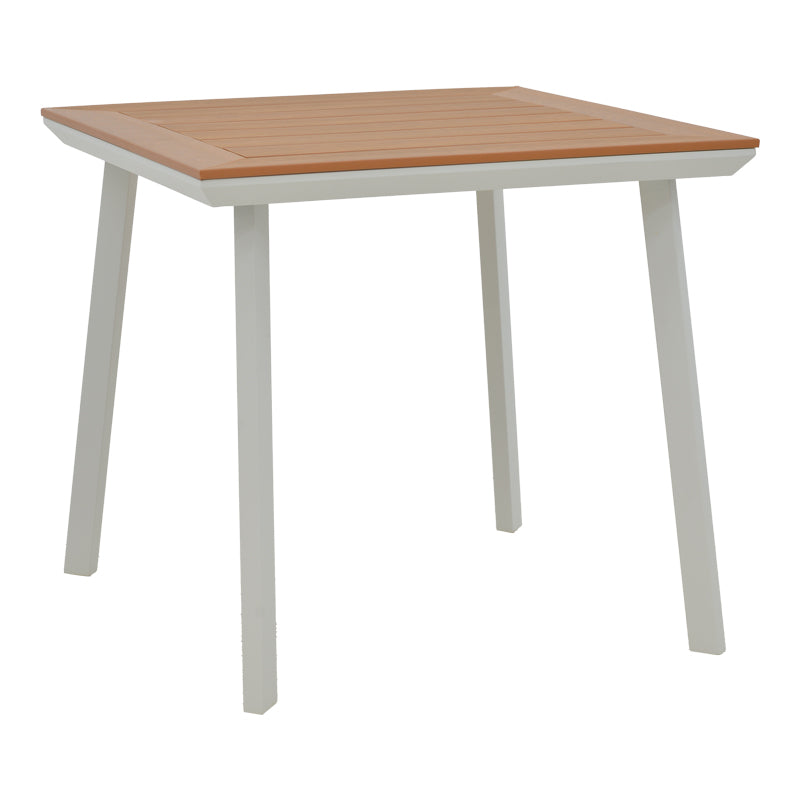 Synergy table pakoworld aluminum white-plywood natural 80x80x74cm