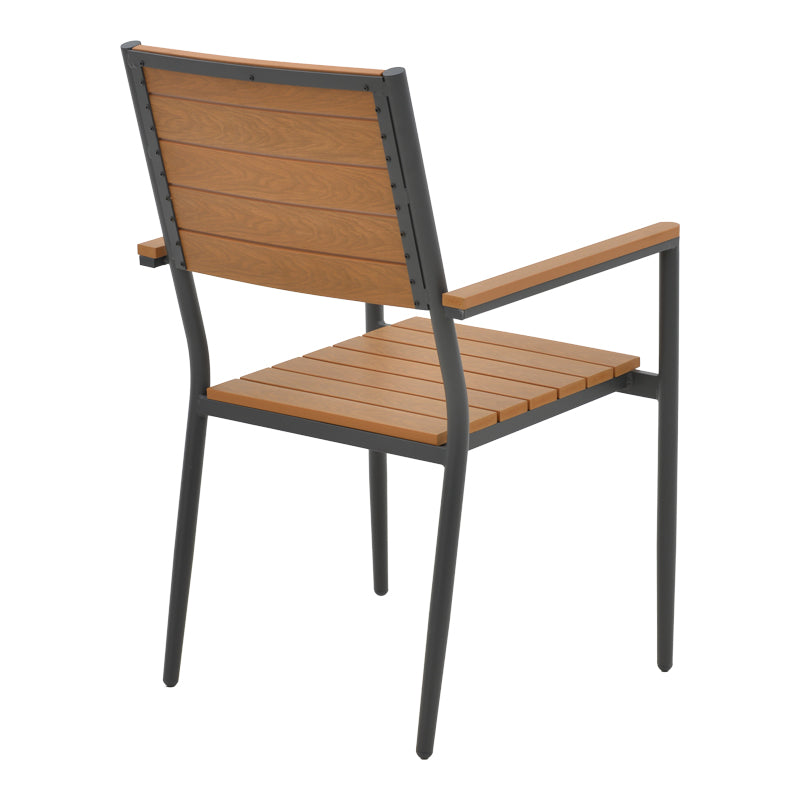 Armchair Vitality pakoworld anthracite aluminum - natural plywood 60x56.3x89cm