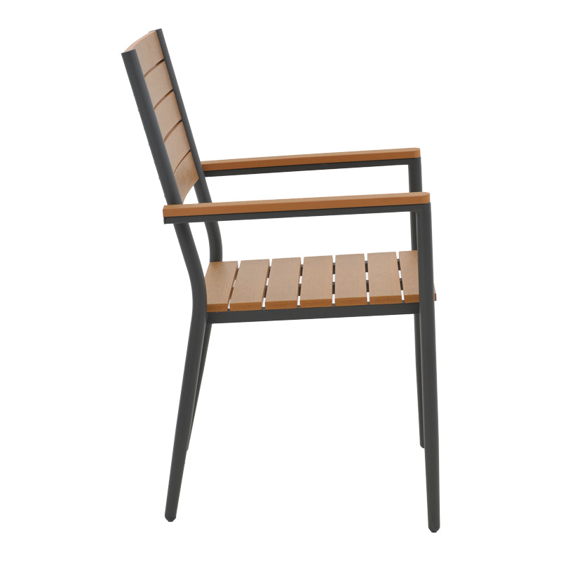 Armchair Vitality pakoworld anthracite aluminum - natural plywood 60x56.3x89cm