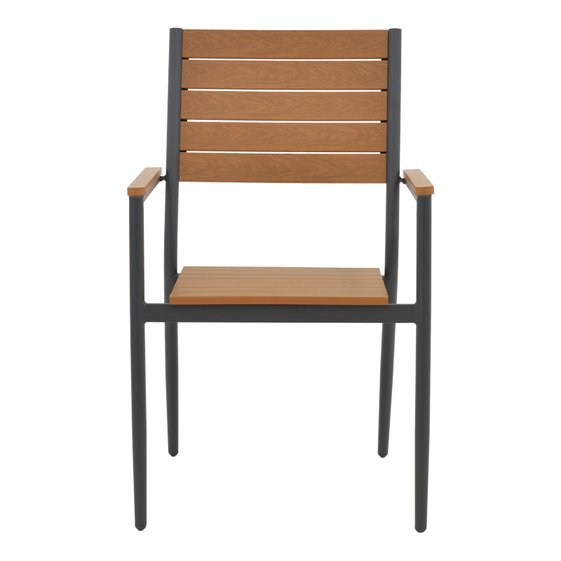 Armchair Vitality pakoworld anthracite aluminum - natural plywood 60x56.3x89cm