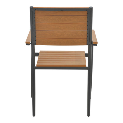 Armchair Vitality pakoworld anthracite aluminum - natural plywood 60x56.3x89cm