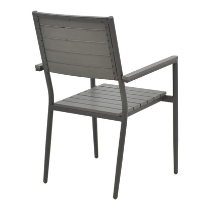 Armchair Uplift pakoworld aluminum anthracite- plywood gray 60x56.3x89cm