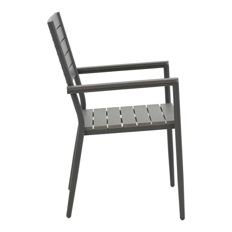 Armchair Uplift pakoworld aluminum anthracite- plywood gray 60x56.3x89cm