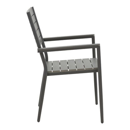 Armchair Uplift pakoworld aluminum anthracite- plywood gray 60x56.3x89cm