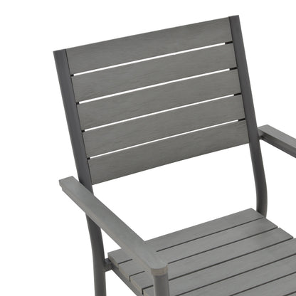 Armchair Uplift pakoworld aluminum anthracite- plywood gray 60x56.3x89cm