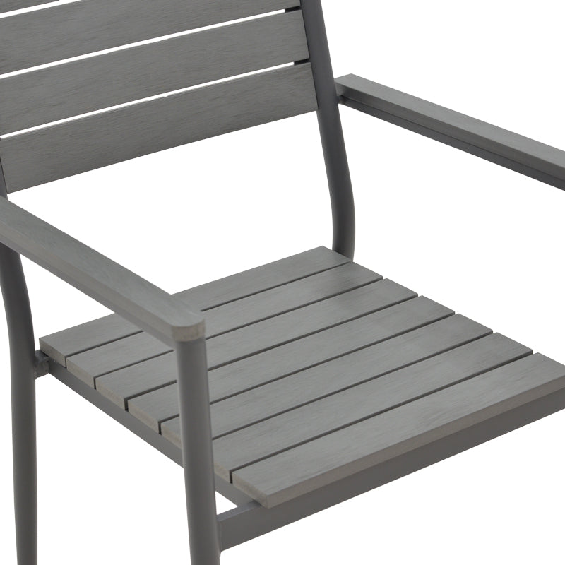 Armchair Uplift pakoworld aluminum anthracite- plywood gray 60x56.3x89cm