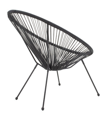 Acapulco armchair pakoworld metal black- pe black 71x76x85cm