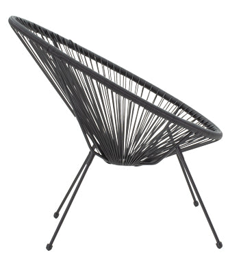 Acapulco armchair pakoworld metal black- pe black 71x76x85cm