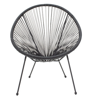 Acapulco armchair pakoworld metal black- pe black 71x76x85cm