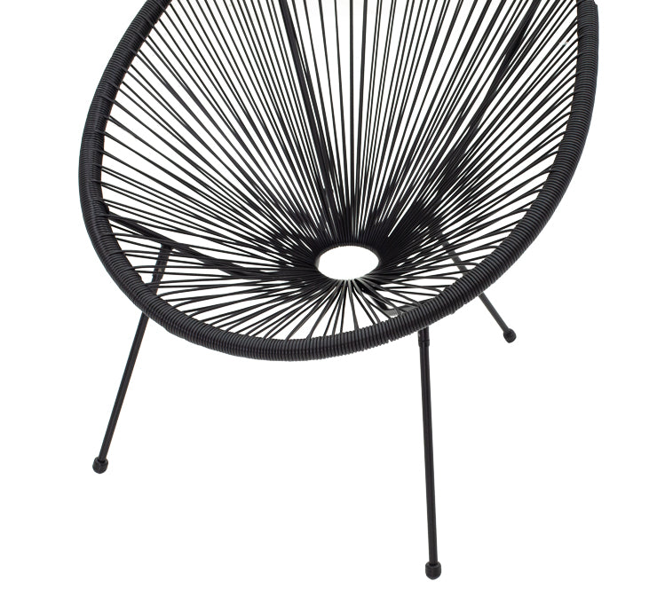 Acapulco armchair pakoworld metal black- pe black 71x76x85cm