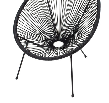 Acapulco armchair pakoworld metal black- pe black 71x76x85cm