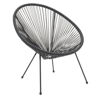 Acapulco armchair pakoworld metal black- pe black 71x76x85cm