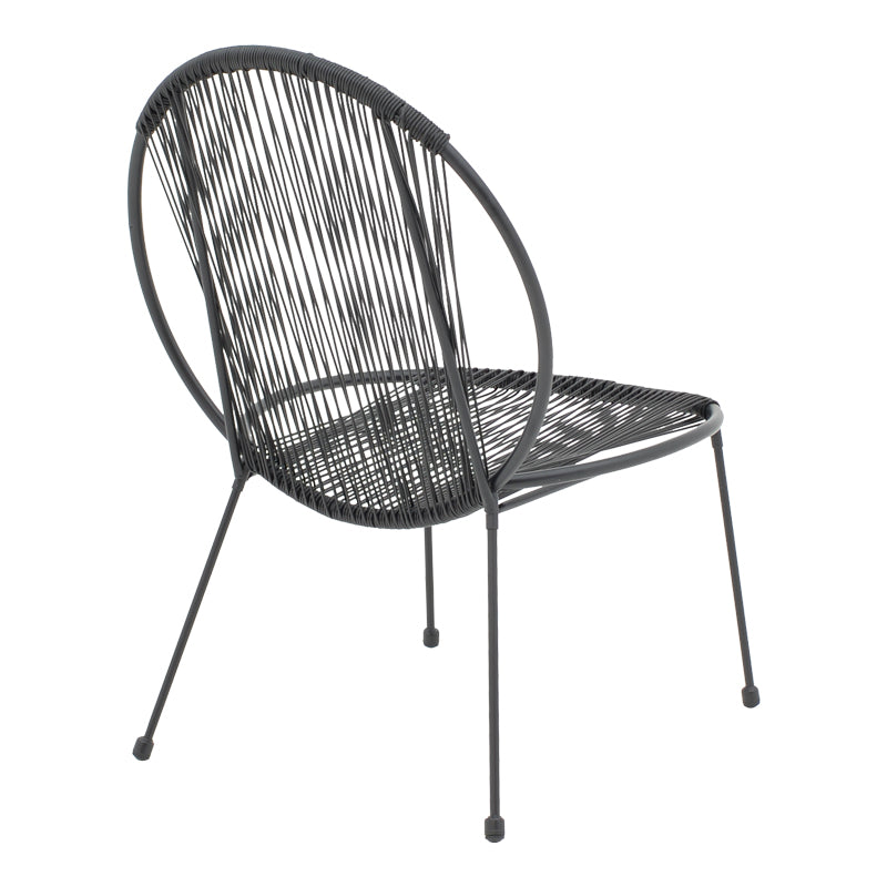 Garden chair Dapper pakoworld black metal-pe black 64.5x74.5x76cm