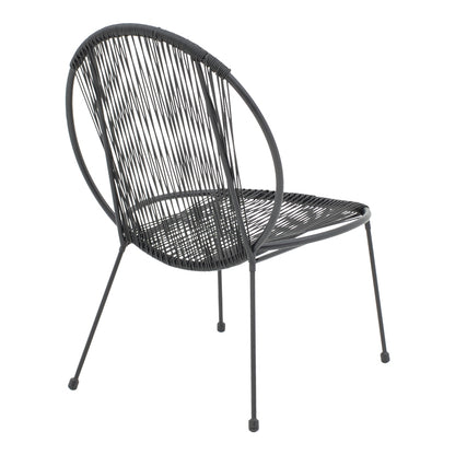 Garden chair Dapper pakoworld black metal-pe black 64.5x74.5x76cm