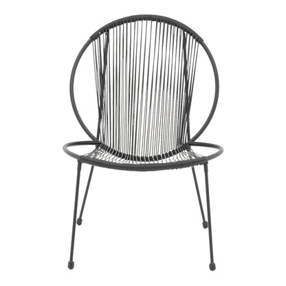 Garden chair Dapper pakoworld black metal-pe black 64.5x74.5x76cm