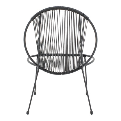 Garden chair Dapper pakoworld black metal-pe black 64.5x74.5x76cm