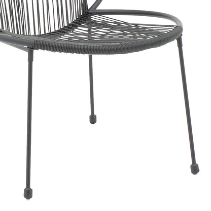 Garden chair Dapper pakoworld black metal-pe black 64.5x74.5x76cm