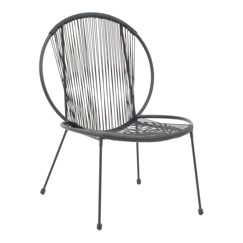 Garden chair Dapper pakoworld black metal-pe black 64.5x74.5x76cm