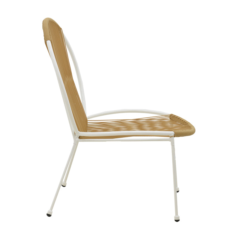 Dapper chair pakoworld metal white- pe natural 64.5x74.5x76cm