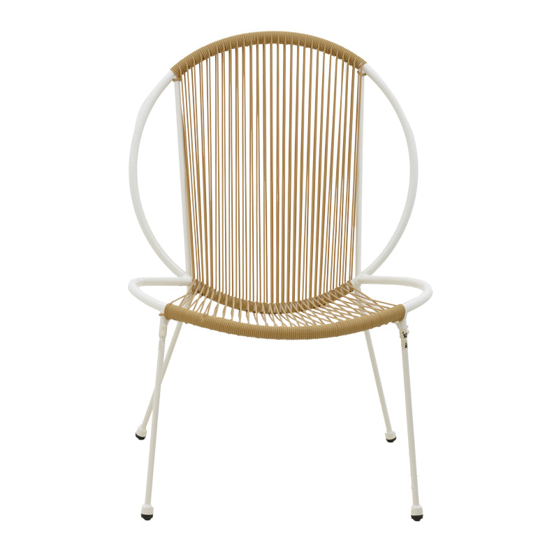 Dapper chair pakoworld metal white- pe natural 64.5x74.5x76cm