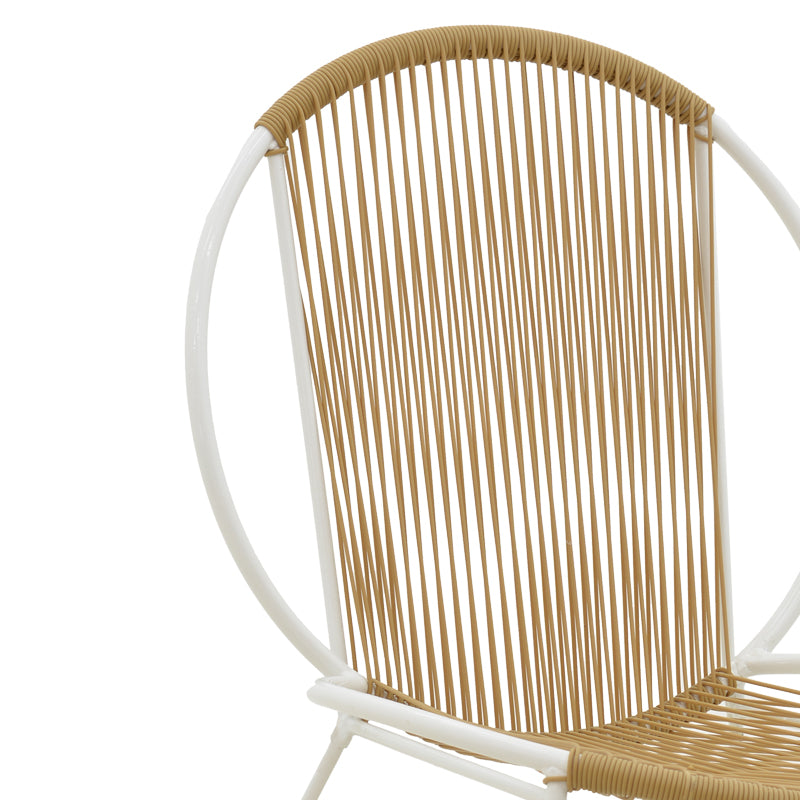 Dapper chair pakoworld metal white- pe natural 64.5x74.5x76cm