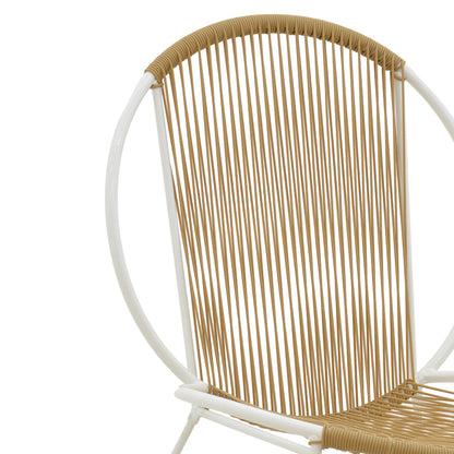 Dapper chair pakoworld metal white- pe natural 64.5x74.5x76cm