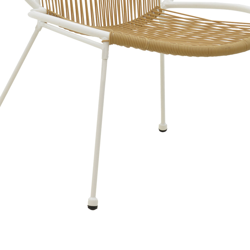 Dapper chair pakoworld metal white- pe natural 64.5x74.5x76cm