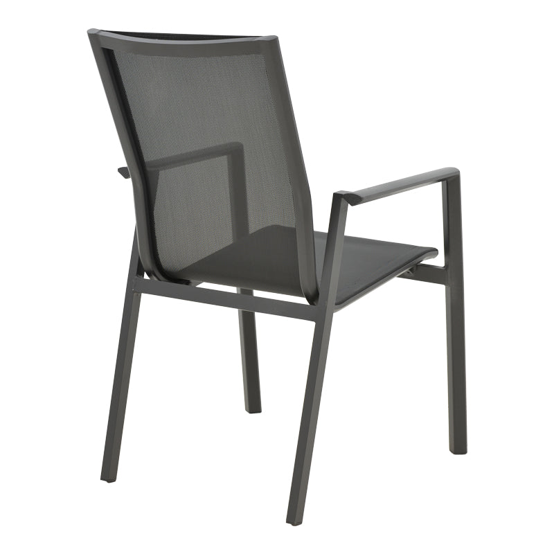 Garden armchair Dashiell  metal black textilene black 57x71x93cm