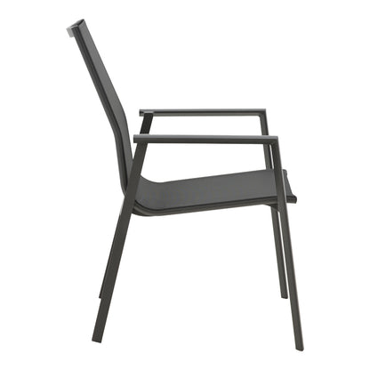 Garden armchair Dashiell  metal black textilene black 57x71x93cm