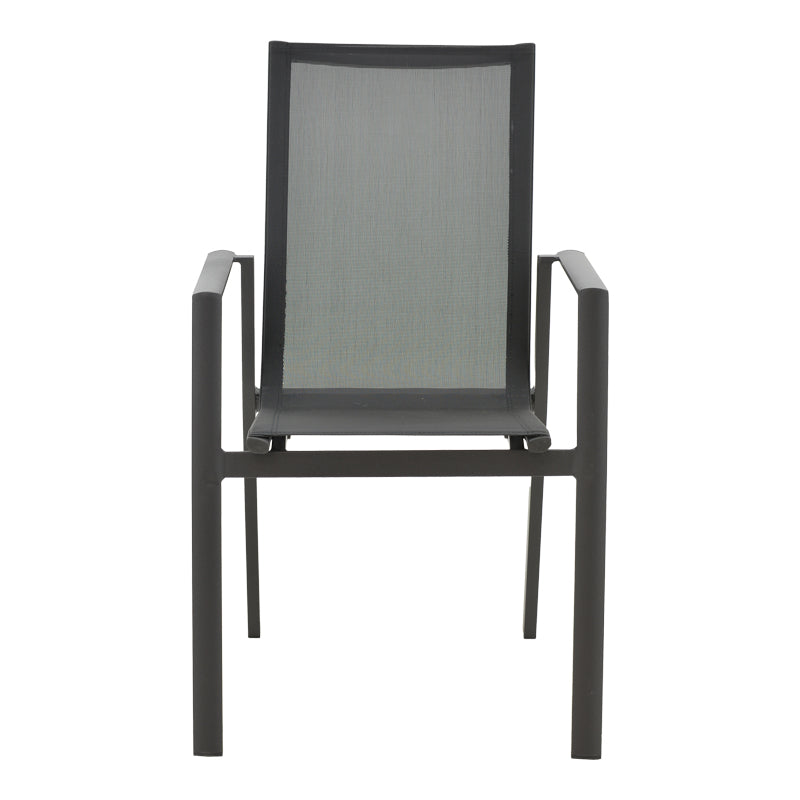 Garden armchair Dashiell  metal black textilene black 57x71x93cm