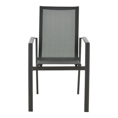 Garden armchair Dashiell  metal black textilene black 57x71x93cm