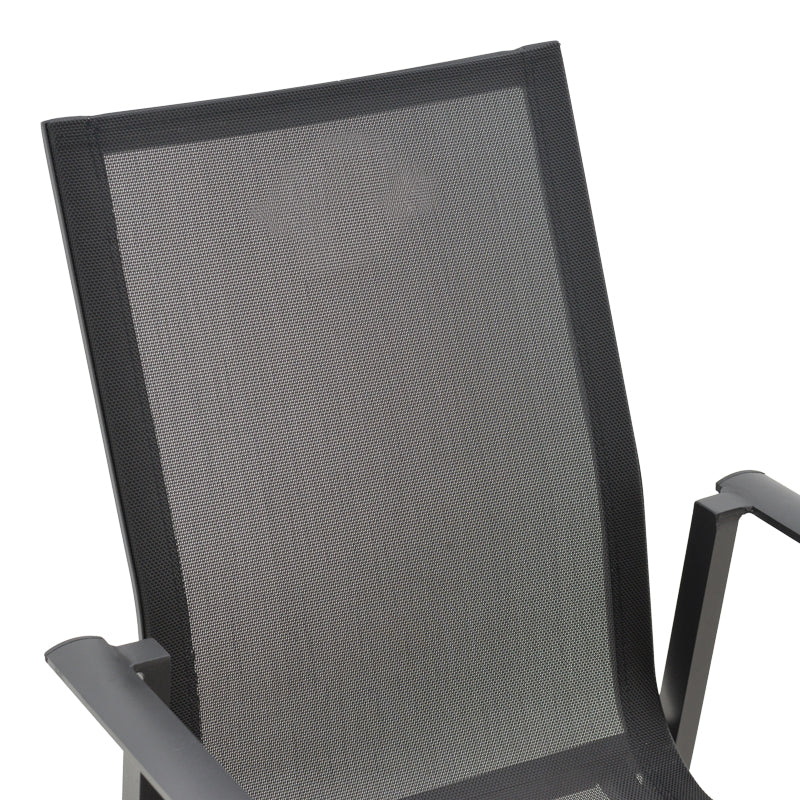 Garden armchair Dashiell  metal black textilene black 57x71x93cm