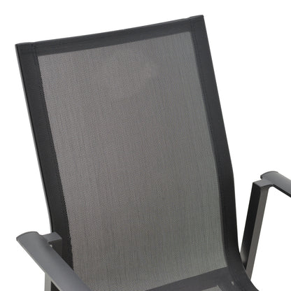 Garden armchair Dashiell  metal black textilene black 57x71x93cm